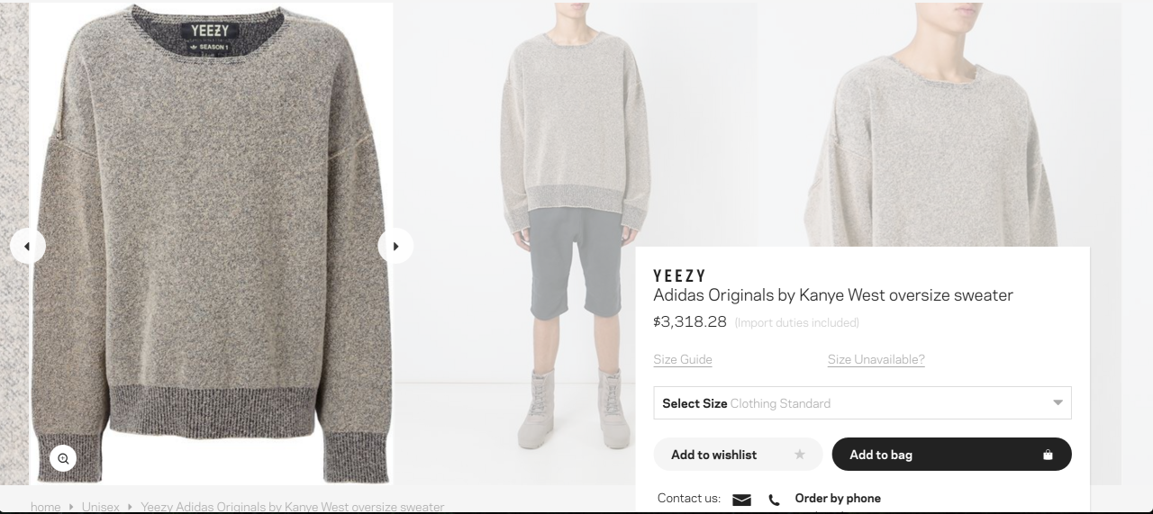 yeezy potato sack sweater