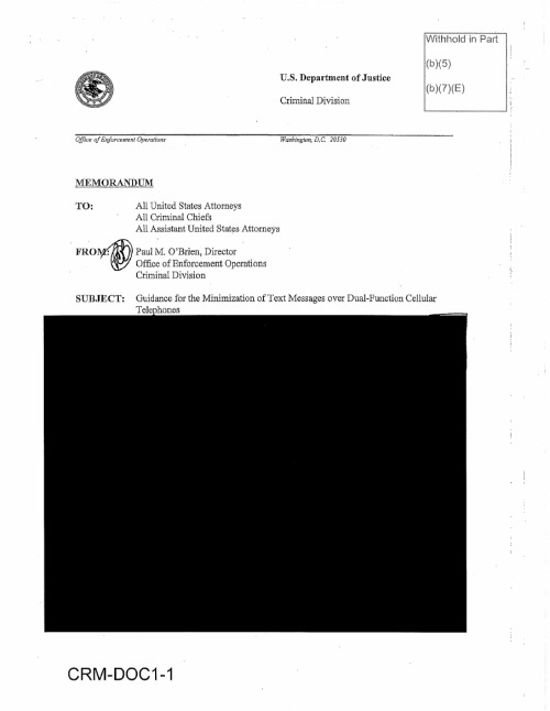 ACLU FOIA request comes back… completely redacted. Basically the government collects all your