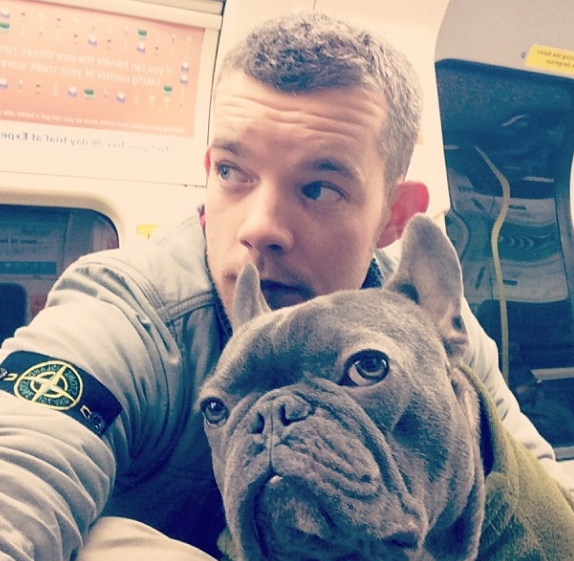 unicorncrackaddict:  Russell Tovey and his french bulldog Rocky. *swoon* X 
