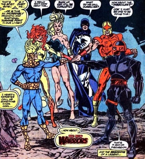 Mark Bagley, last page of the first issue of New Warriors. Great book if you haven’t read it.&