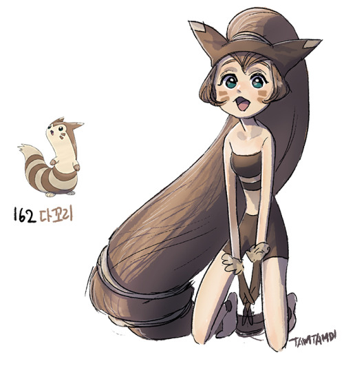 tamtamdi:Pokemon Gijinka161.Sentret162.Furret