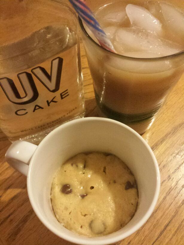 swayisme:  Makin single serving deep dish (mug) chocolate chip cookies with my girl
