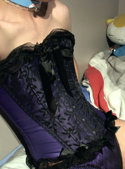 littlewolfpuppy:  Me wearing my purple corset