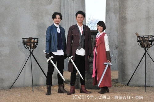 real-life-senshi:PGSM Usagi (Sawai Miyuu), Mamoru (Shibue Jyoji) and Motoki (Kikawada Masaya) a