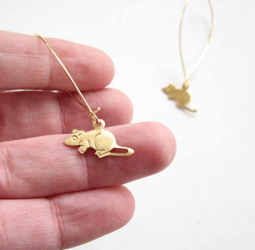 Brass Mouse/Rat Earrings // $10