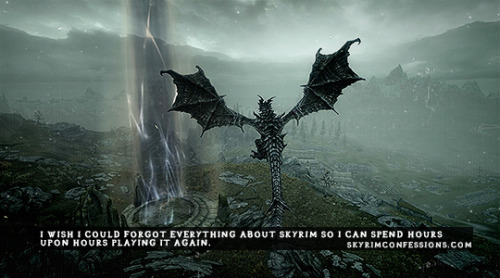 skyrimconfessionss:“I wish I could forgot everything about Skyrim so I can spend hours upon hours pl