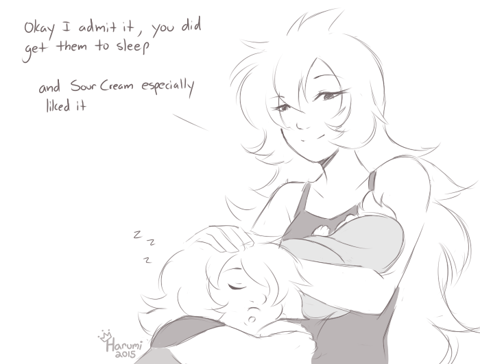 Headcanon that Greg used to play music for Sour Cream as a baby to get him to stop