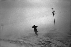 furtho:Josef Koudelka’s Blizzard On The Road To Korçë, Albania, 1994 (via here)