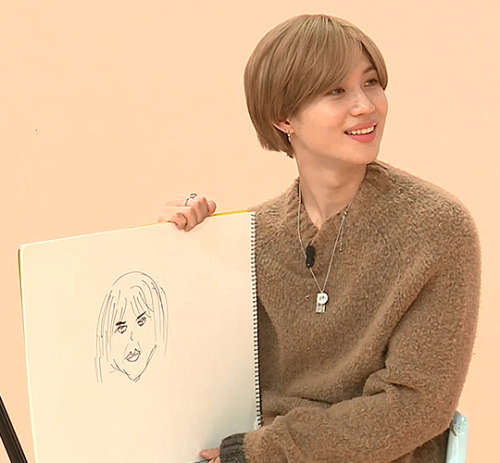 shineemoon: 190212 IDOL ROOM ✨ Drawings by Taemin self-portrait Cinderella Statue of Liber