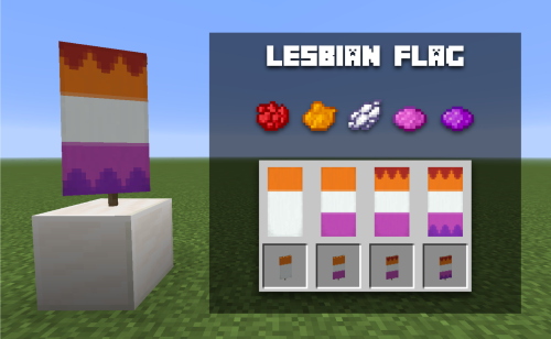 endermine:A guide to making horizontally striped pride flag banners using the Loom added in 1.14! Yo