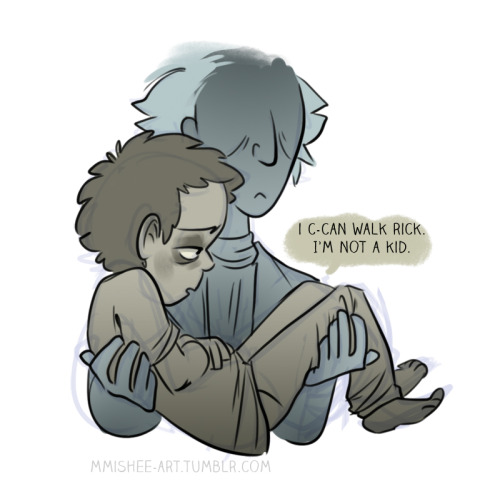 mmishee-art:  I continued with the ‘Morty is going to turn into Rick’ theme.  Cause I love hurting myself and I’m taking you all with me.  ･✿ヾ╲(｡◕‿◕｡)╱✿･ﾟ 