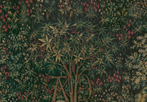 renaissance-art:Details of foliage in the Unicorn Tapestries