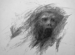 g0lden-stat3:  i-sleep-in-horror:  Mental patient in a psychotic state drew this right before he took his own life. There is so much fear in this drawing   I definitely need to see a citation but this is pretty amazing if it’s true