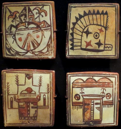 Hopi ceramic tiles.  Artist unknown; ca. 1895.  Now in the Heard Museum, Phoenix, AZ.