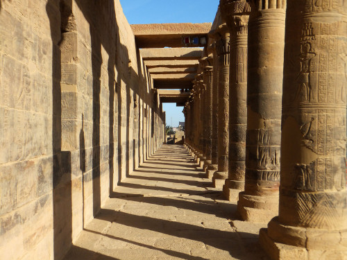 ancient-egypts-secrets: Philae, Temple of Isis, Egypt, 2015 One of the colonnades of the forecourt o