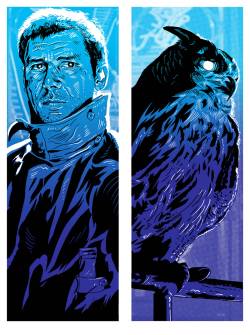 xombiedirge:  Blade Runner Portrait Series by Tim Doyle / Tumblr / Store 9” X 24” S/N 2 Color screen prints. Each print was given away for free with purchases from Nakatomi Inc’s store and their always insanely awesome, Mystery Print Tube sales.