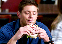 jaredandjensen:                   Dean + Eating                          ↳ Requested