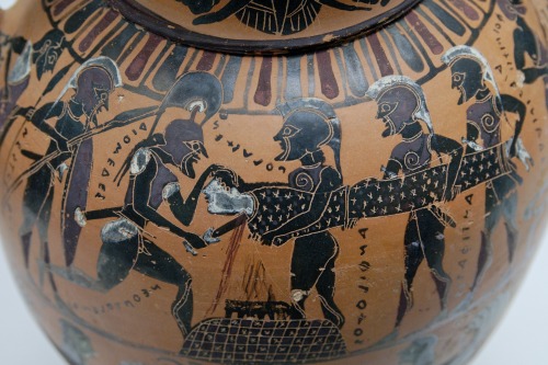 gegensmith: Pyrrhus sacrifices Polyxena Attic black-figure Tyrrhenian amphora, ca. 570-550 BCE