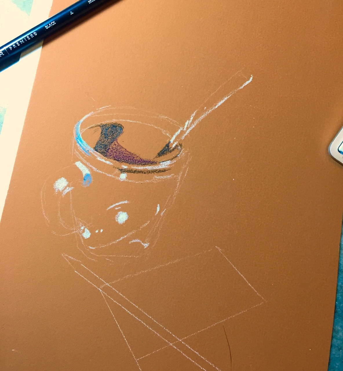 maggie-stiefvater:  This evening I snatched an hour before dinner to art a bit in