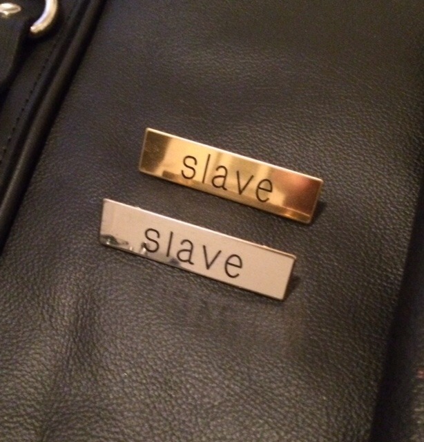 lthrgimpslave:  SIR New gimp nameplates for its Leather uniform SIR. 