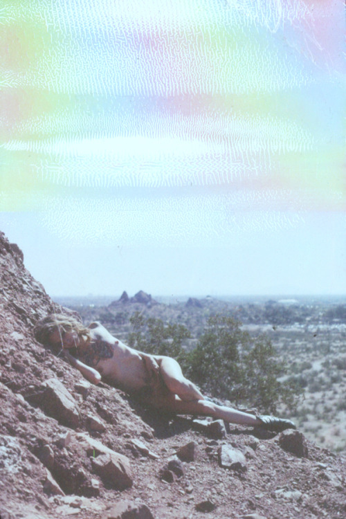 noisenest:  good morning, mr. quail ( a blue sky on mars ) // theresa manchester // arizona // polachrome instant + broken processor // 2013 