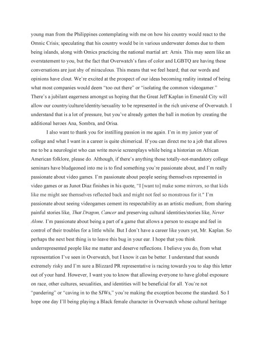 So I wrote a letter to Jeff Kaplan, and today in the mail I got a response back...