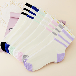 kaonoshi:Harajuku Stripe  Style Crystal Socks Discount Code : Joanna15 (15% off)