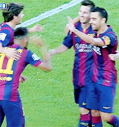 beginsus-blog:  Neymar celebrating his hat trick with the squad  