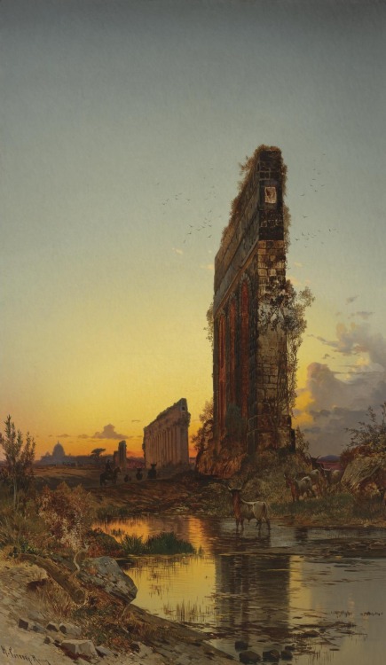 laclefdescoeurs: Ruins at Sunset, Hermann David Salomon Corrodi