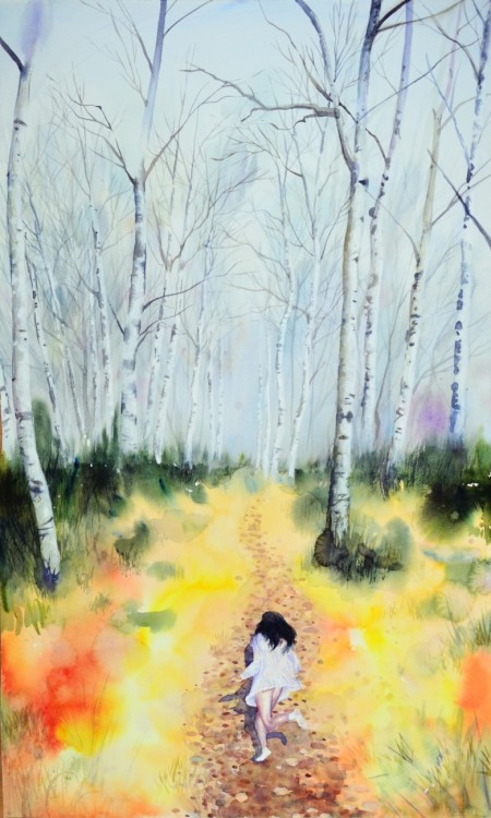 Yi Zhang 张艺 (Chinese, b. 1986, China) - 小径 (Trail), 2013  Paintings: Watercolors on Paper