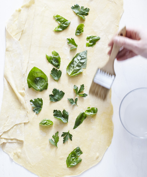 herb tagliatelle. egg dough, basil + parsley. prepared with a sauce of lemon, butter + pasta water.