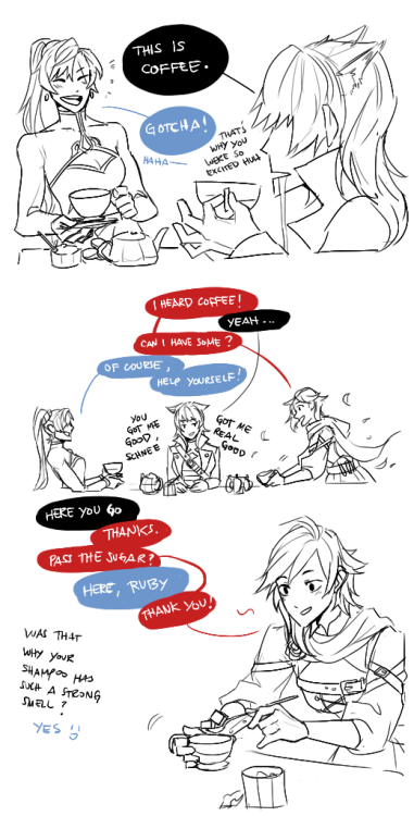 awildpaige: lycanheiress: April Fools!  weiss woke up with pink hair the next day. This is stil