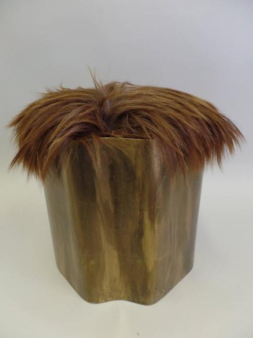 jumex: newpurse: Four gilded brass and horsehair stools, attributed to Vivienne Westwood and Malcolm