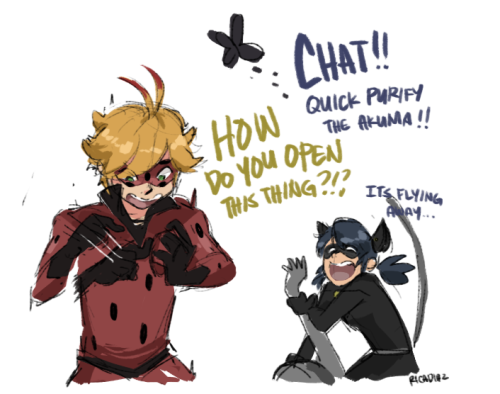 wonderfulworldofmoi: imagine the chaos if they actually switched kwamis… i gave adrien red ti