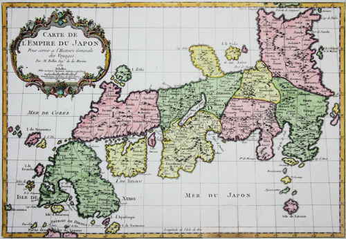 worldhistoryfacts:Jacques Nicolas Bellin, Carte de l’Empire du Japon, 1752. When this map was made, 