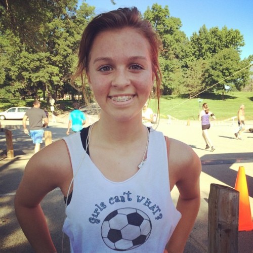 My little firecracker is up early to run a 5k. Nice shirt! via Instagram bit.ly/VmBevS