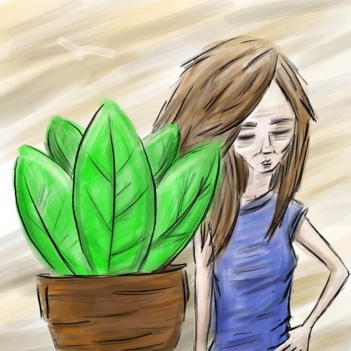 Girl And A Plant 2 - Daily Drawing: Day 319