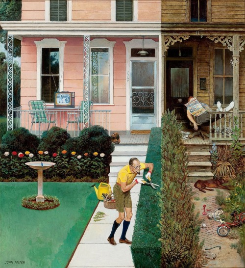 snowce:  John Philip Falter, Sunday Gardening, nd 