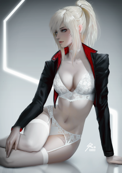 raikoart:  Pin up of Tess(OC) as voted by