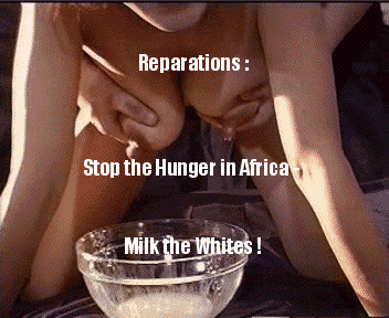 Fuck dogs, breeding pigs or milked cows. The whites are just animals serving the superior Black Race.