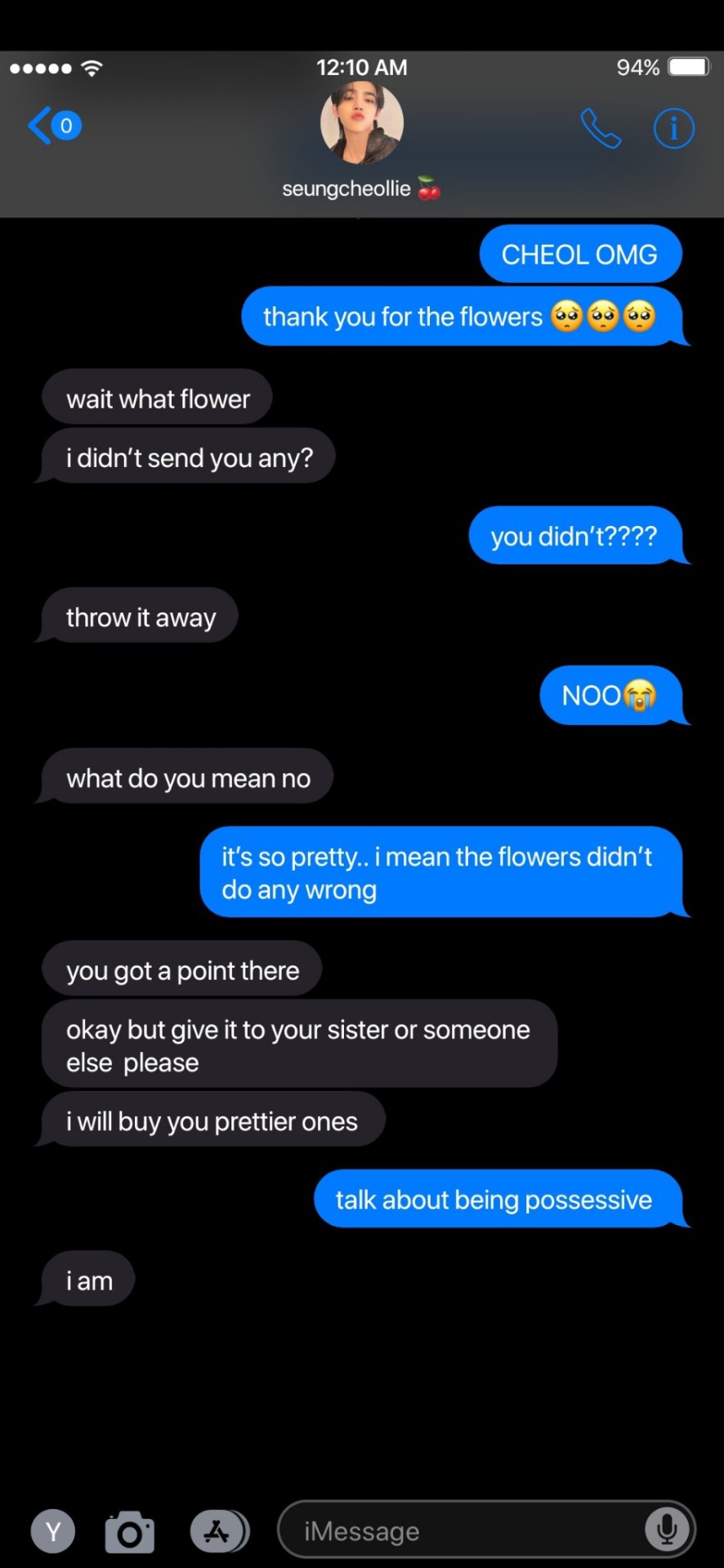 Members Reaction If Their S/o Texted "thank You For The Flowers" But They Didn't Send Any. Been Thinking