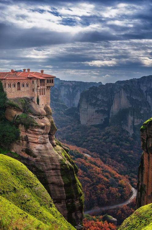 Living On The Edge ~ Varlaam Monastery, Meteora, Greece. Photo by Dimitris Eleftheriou. 