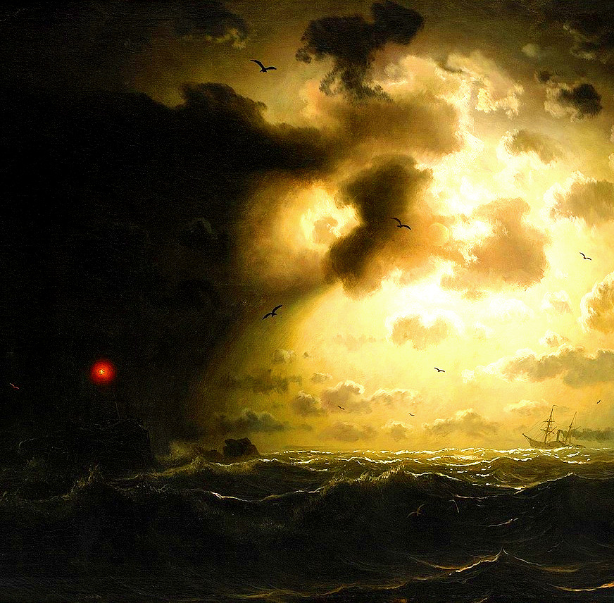 nigra-lux:  LARSON, Marcus (1825-1864) Night at sea, detail1858Ed. Orig. Lic. Ed.