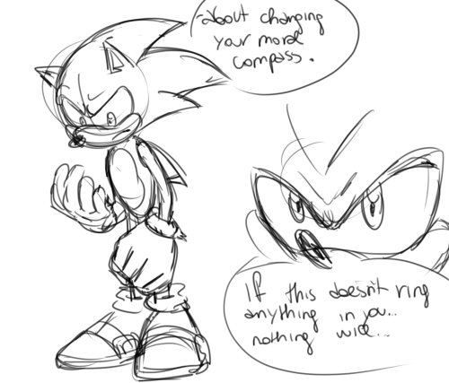 A little follow up of this and thisSonic’s moral compass is going crazy&hellip; and Shadow