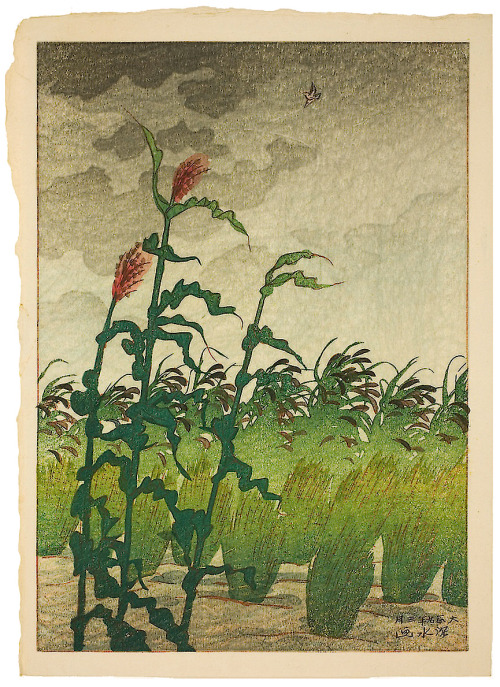 Ito Shinsui - Before the Storm, color woodblock print