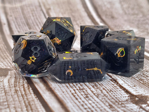 dicekatdice: Heavenly BodiesThese dice are unsanded/polished and unpainted.