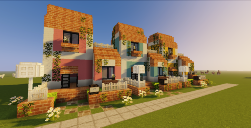 ottercraft:pastel townhouses  i actually wanna do this???? little apartments always seemed fun to me