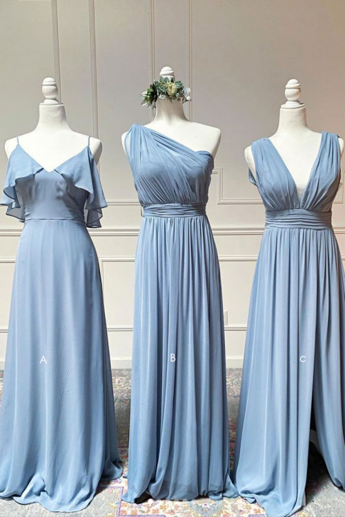 blue chiffon long prom dressbuy here: shdress