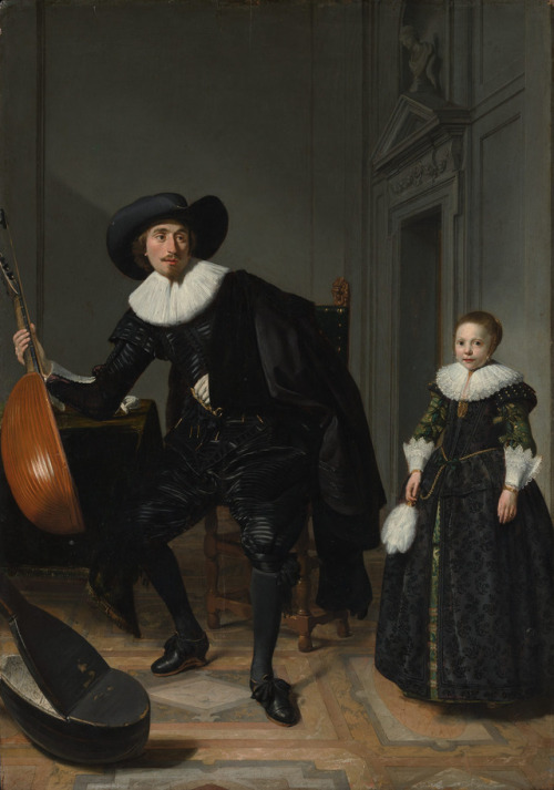 Un músico y su hija por Thomas de Keyser, 1629.