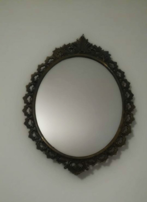 SaleItem: Antique gothic-victorian wall hanging arch mirror Story: Mirror, mirror, on the wall, whos